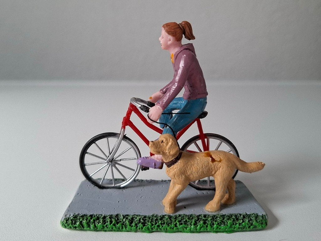 Kerst Fietser met Hond kerstfiguren, Ophalen