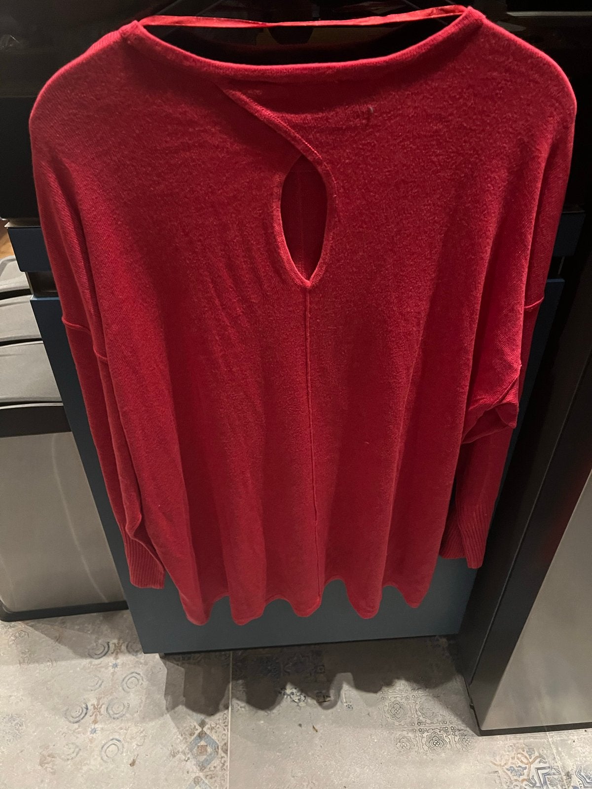 Nieuwe Ms Mode Rode Trui met Open Rug - Maat XXL, Ophalen of Verzenden, Nieuw, Maat 46/48 (XL) of groter, Rood