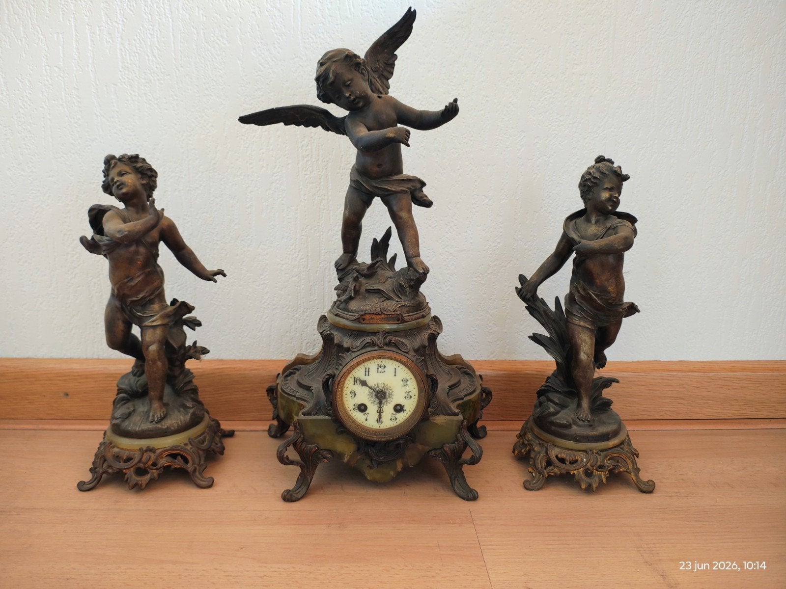 Antieke Franse schouwgarnituur., Ophalen