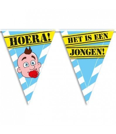Vlaggenlijn hoera het is een jongen (17591), Versiering, Info@all4funbaarlo.nl, BAARLO LB, Nieuw
