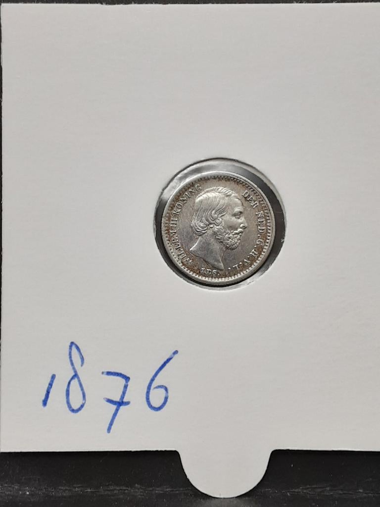 5 cent 1876 koning Willem III, Koning Willem III, Zilver, Ophalen of Verzenden, Losse munt