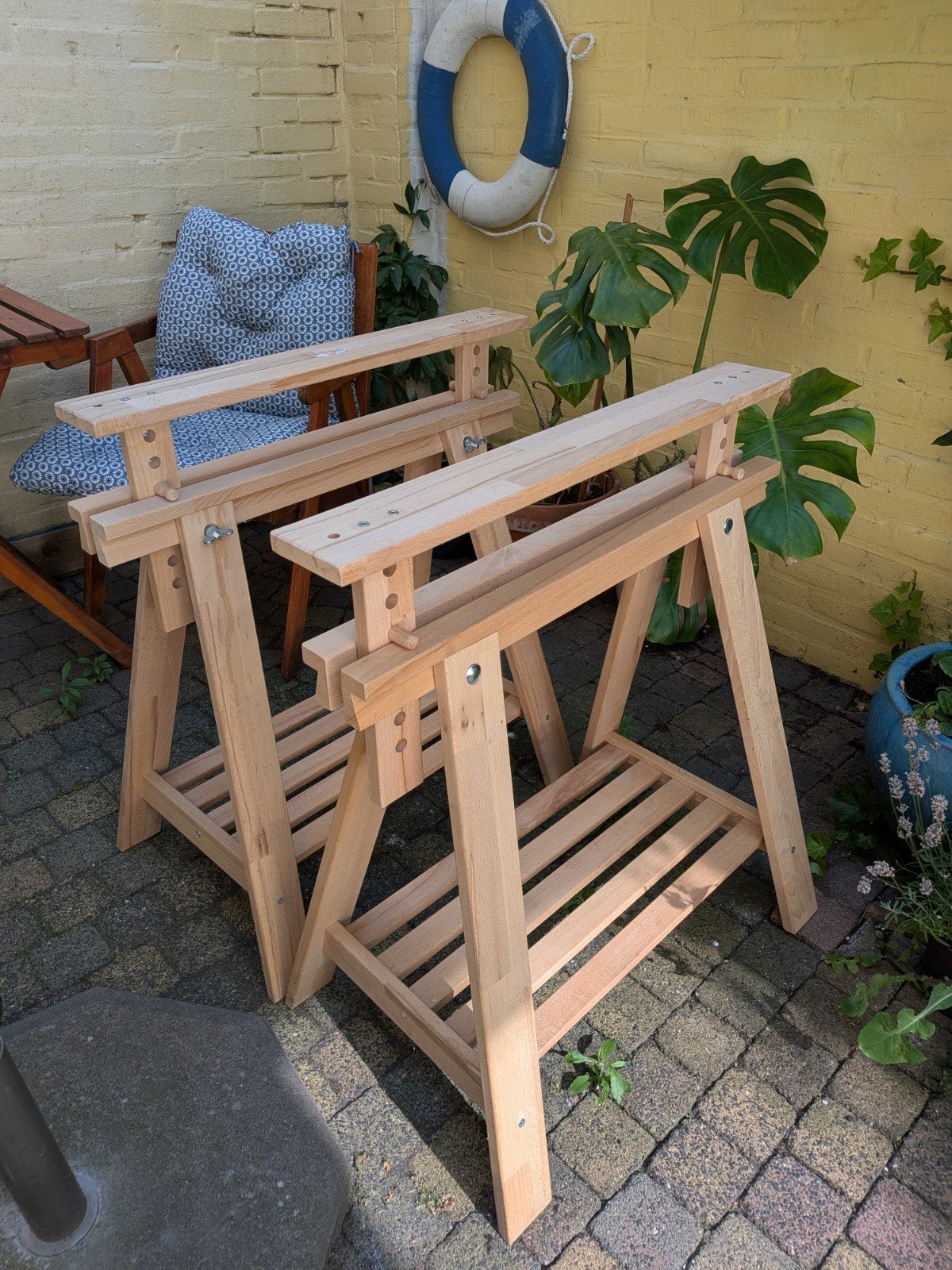 2x Ikea MITTBACK schragen - Houten schragen, Ophalen