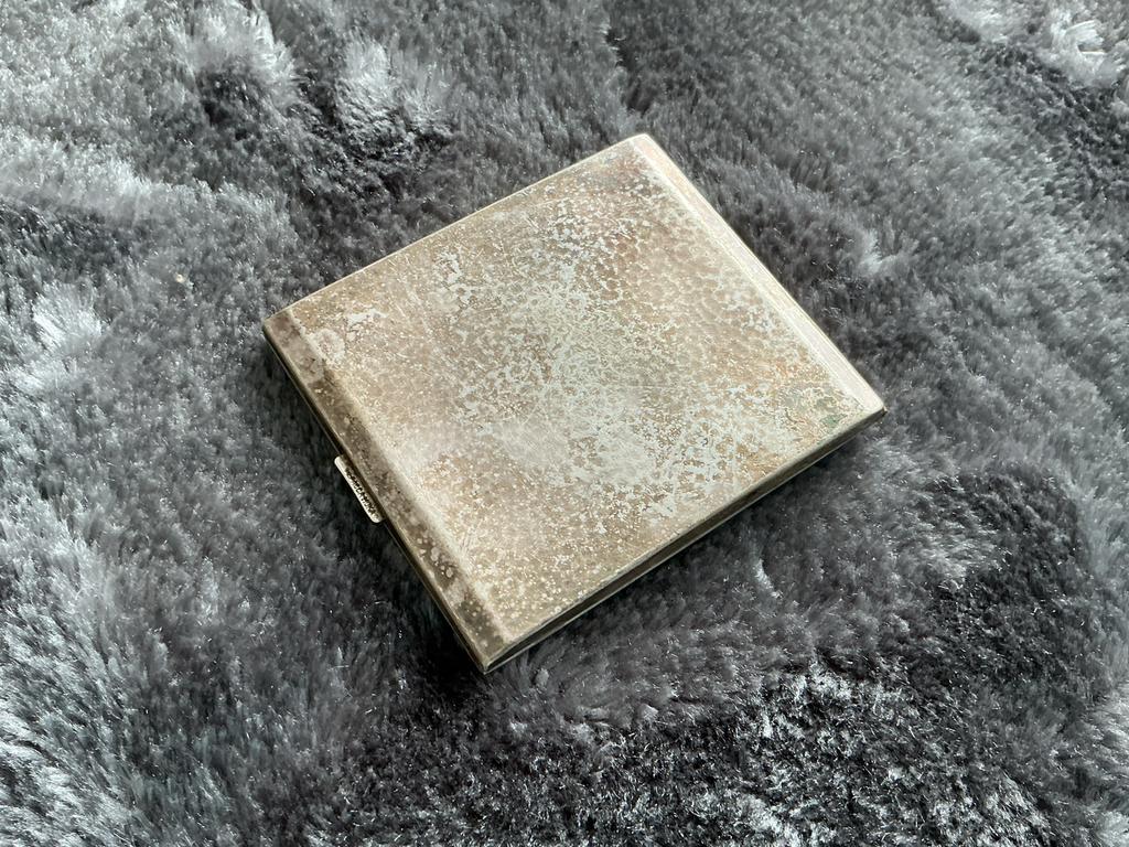 Oude alpacca sigarettendoos, Ophalen of Verzenden, Zilver