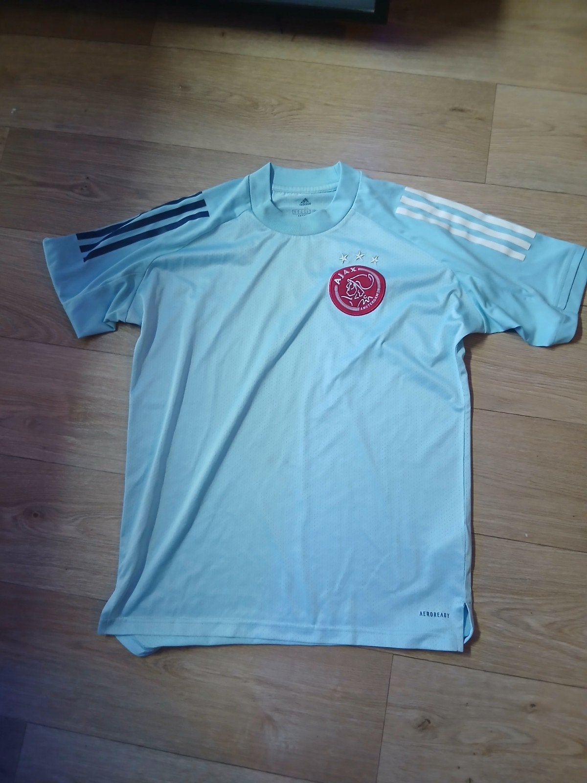 Ajax uitshirt 2022/2023 - Lichtblauw - Maat S, Blauw, Ophalen of Verzenden, Adidas, Gedragen