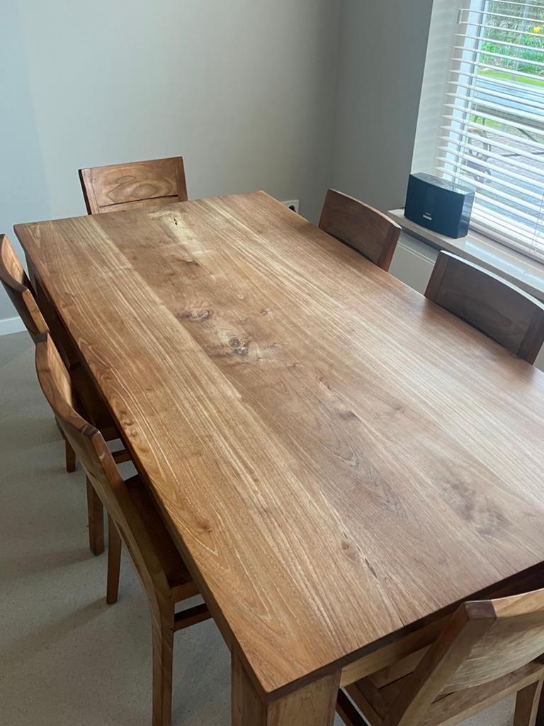 Teakhouten tafel, Ophalen, Teakhout, 50 tot 100 cm, Zo goed als nieuw