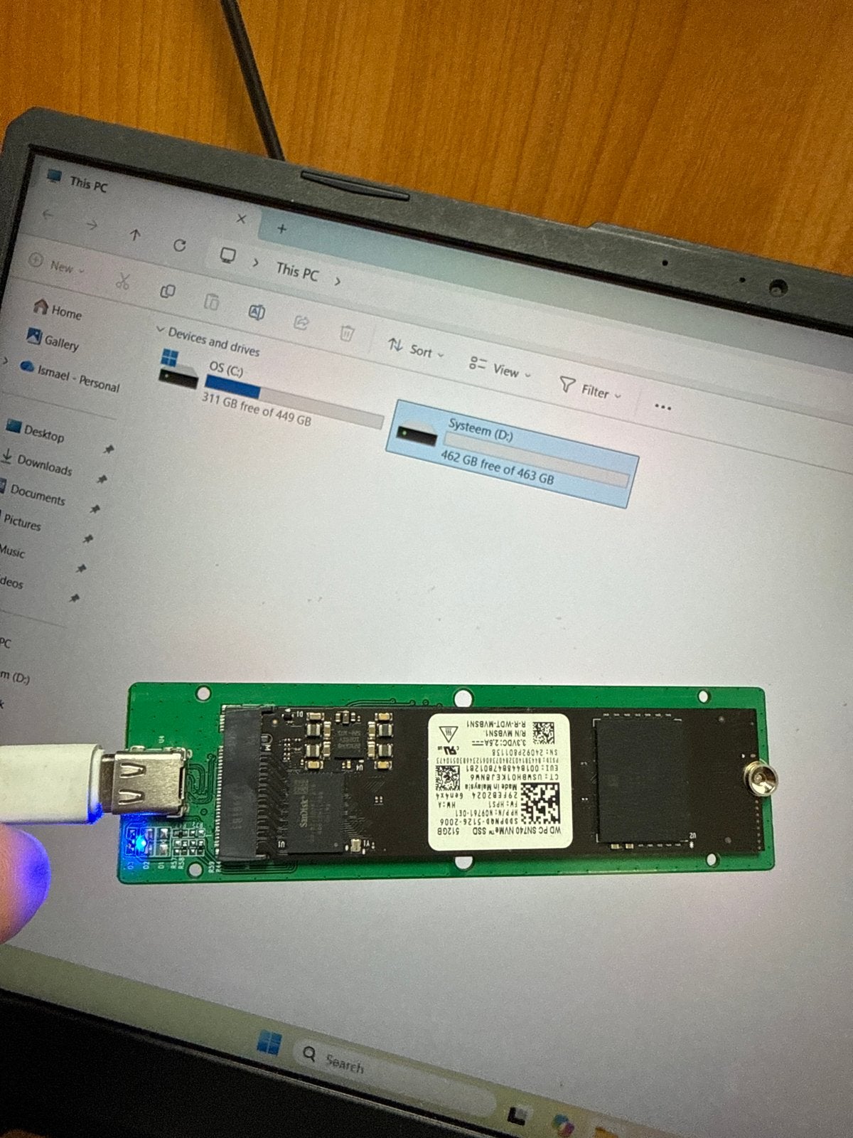 WD SN740 NVMe SSD 512GB - Zo goed als nieuw, Intern, Server, SSD, Ophalen of Verzenden