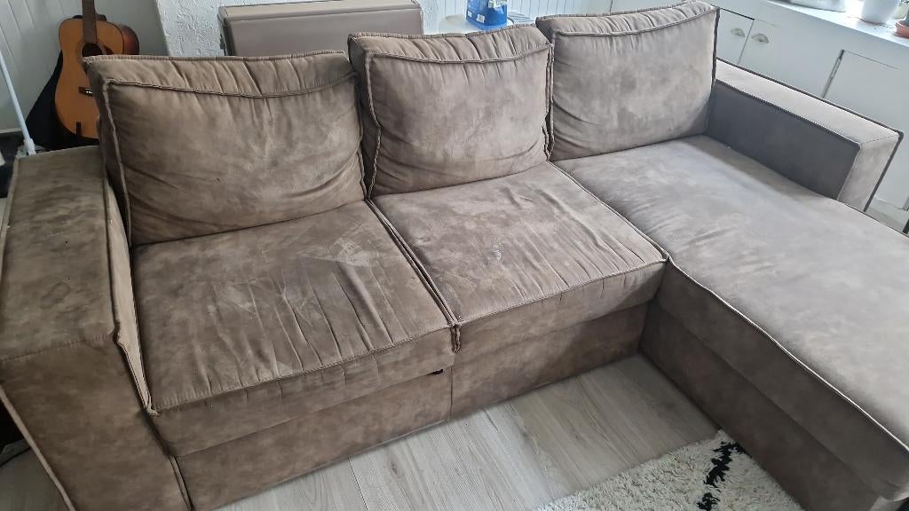 Slaapbank met opslag, Huis en Inrichting, Ophalen, Bruin, 210 cm, Tweepersoons
