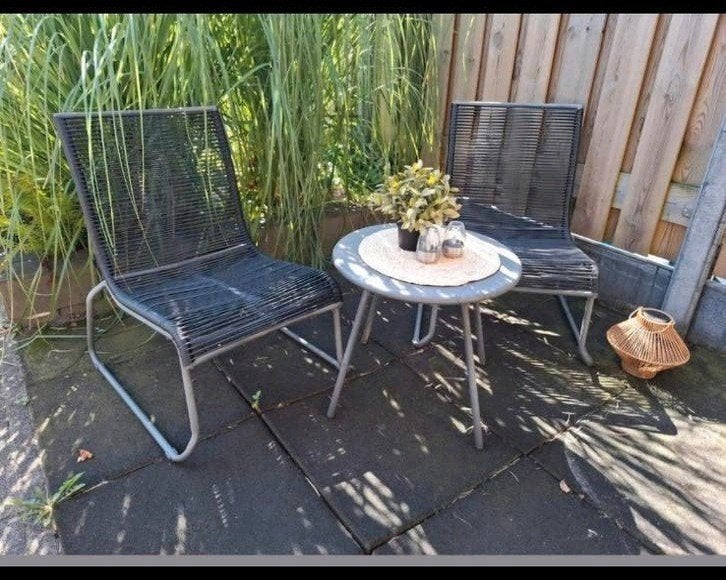 Gezellige Tuinset: 2 Stoelen, Tuin en Terras, Overige materialen, Gebruikt, Bijzettafel, Tuinset
