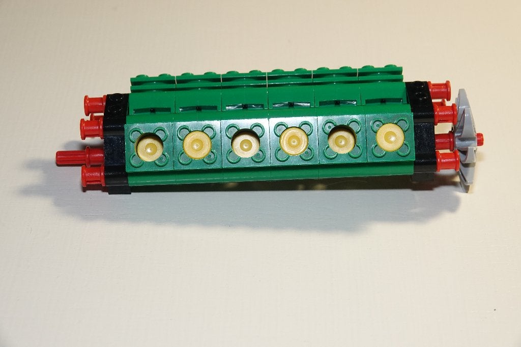 Lego Technic V12 Groene Lego motor geel ventilator, Gebruikt, Lego, Ophalen of Verzenden, Technic