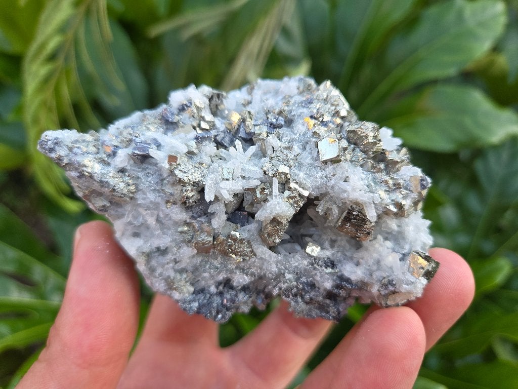 Galeniet, Pyriet en Kwarts, Ophalen of Verzenden, Mineraal