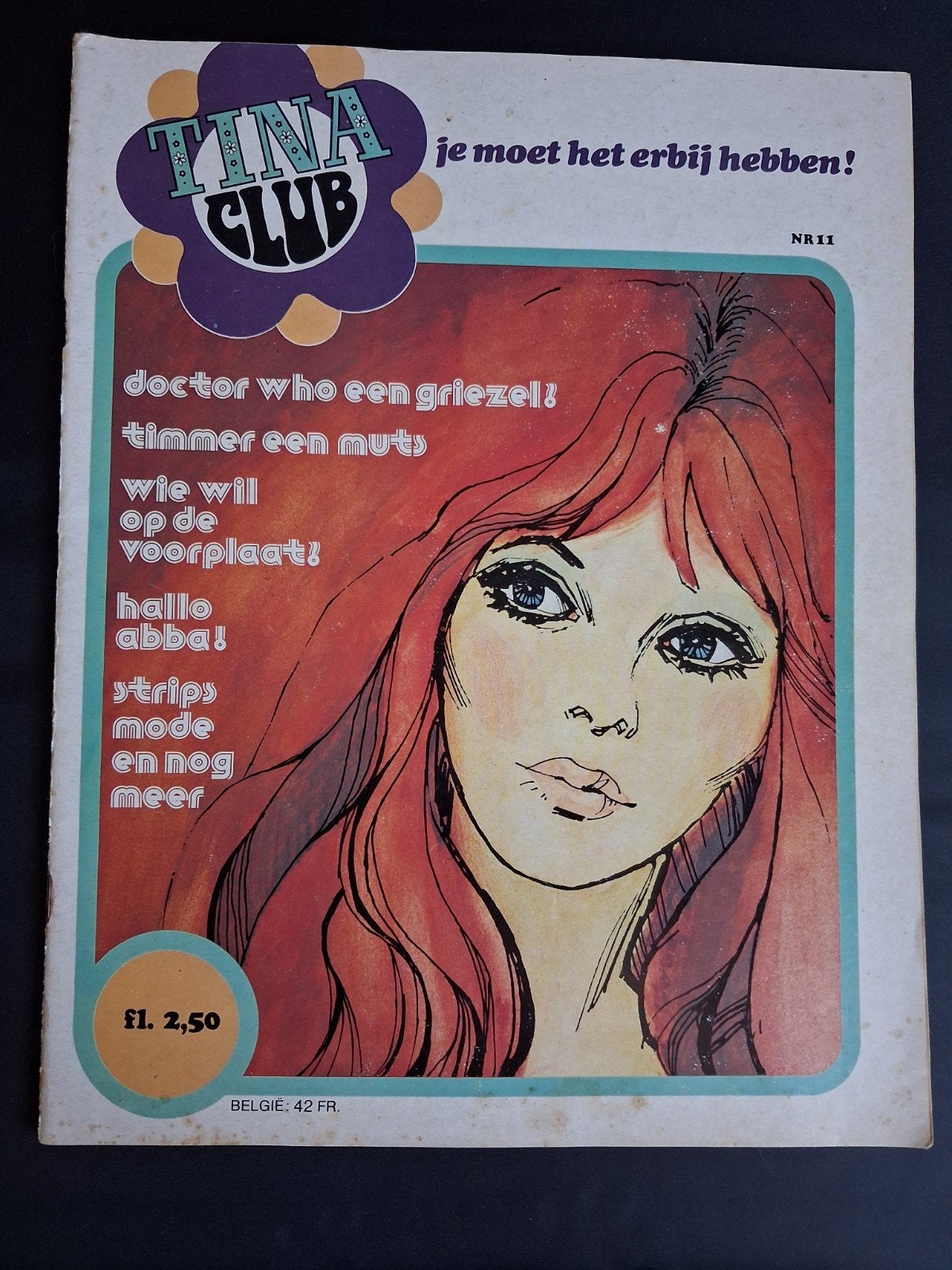 Tina club - nummer 11 - 1975 - Poster Abba, Ophalen of Verzenden, 1960 tot 1980, Nederland, Tijdschrift