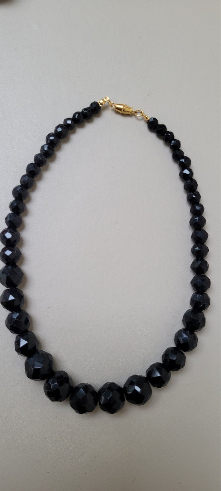 glaskralen ketting, Sieraden, Tassen en Uiterlijk, Ophalen of Verzenden, Zo goed als nieuw, Zwart, Overige materialen