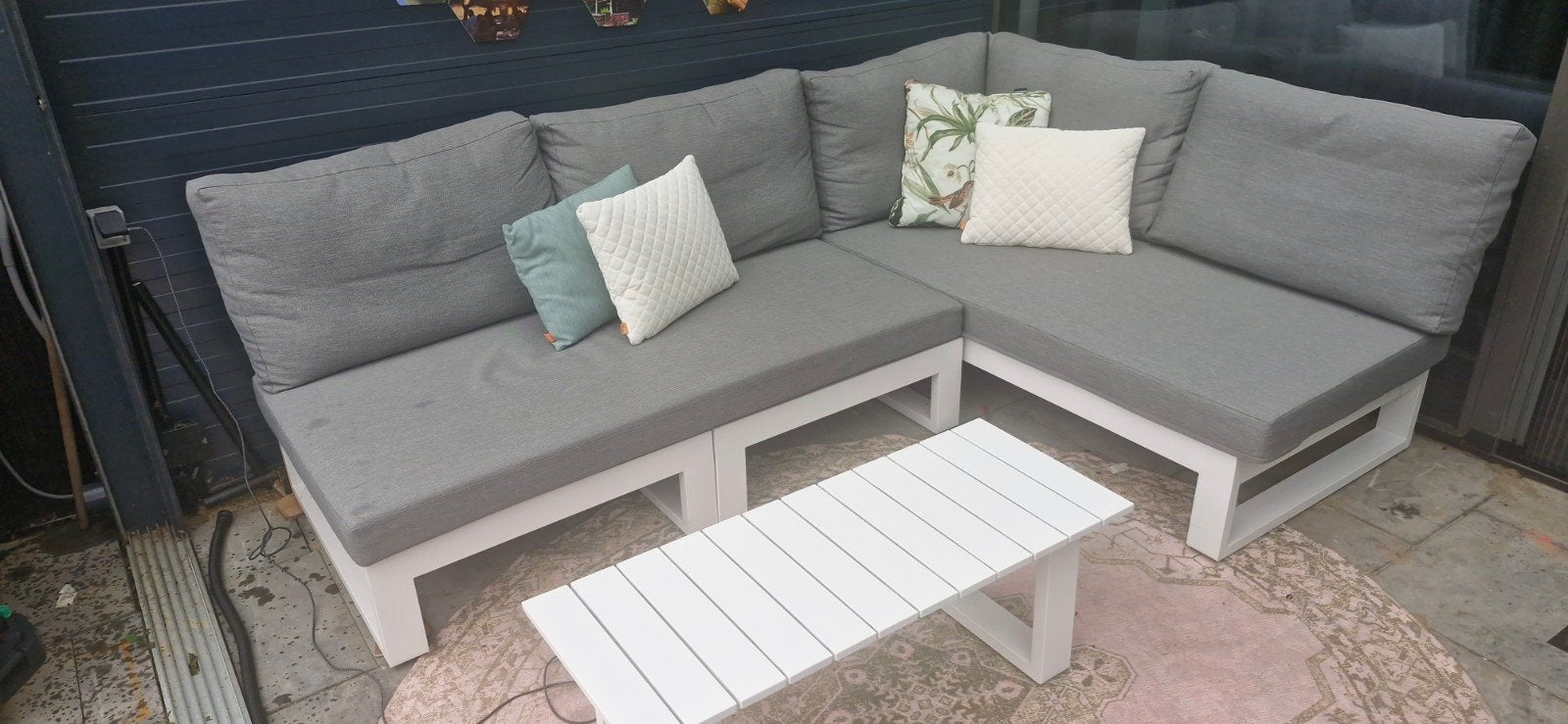 Life Ibiza loungeset met tafel - Zo goed als nieuw, Ophalen, 5 zitplaatsen, Bank, Aluminium