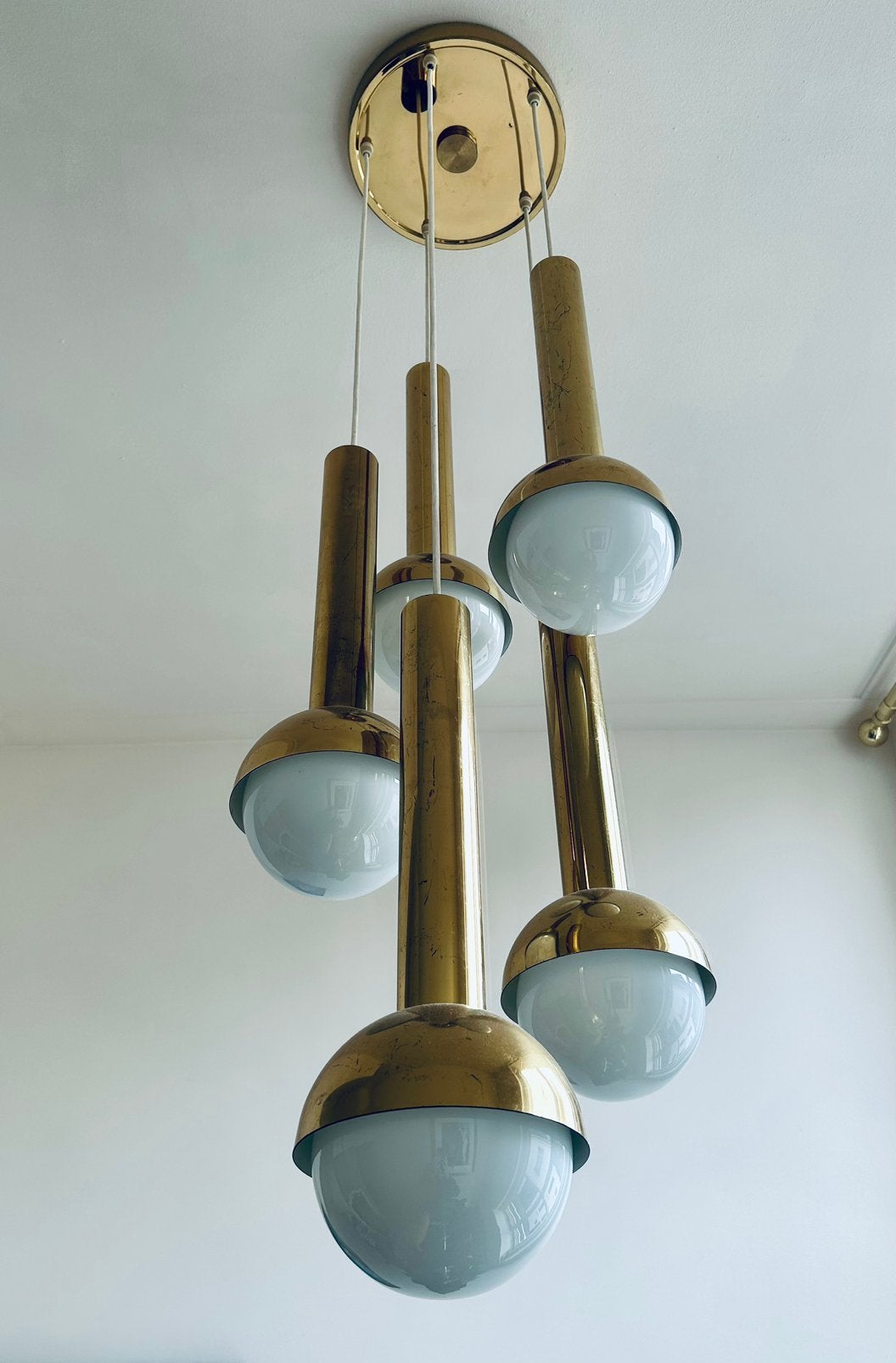 Prachtige zeldzame vintage STAFF Motoko Ishii  lamp, Ophalen, Zo goed als nieuw, Glas, Vintage, Hollywood Regency
