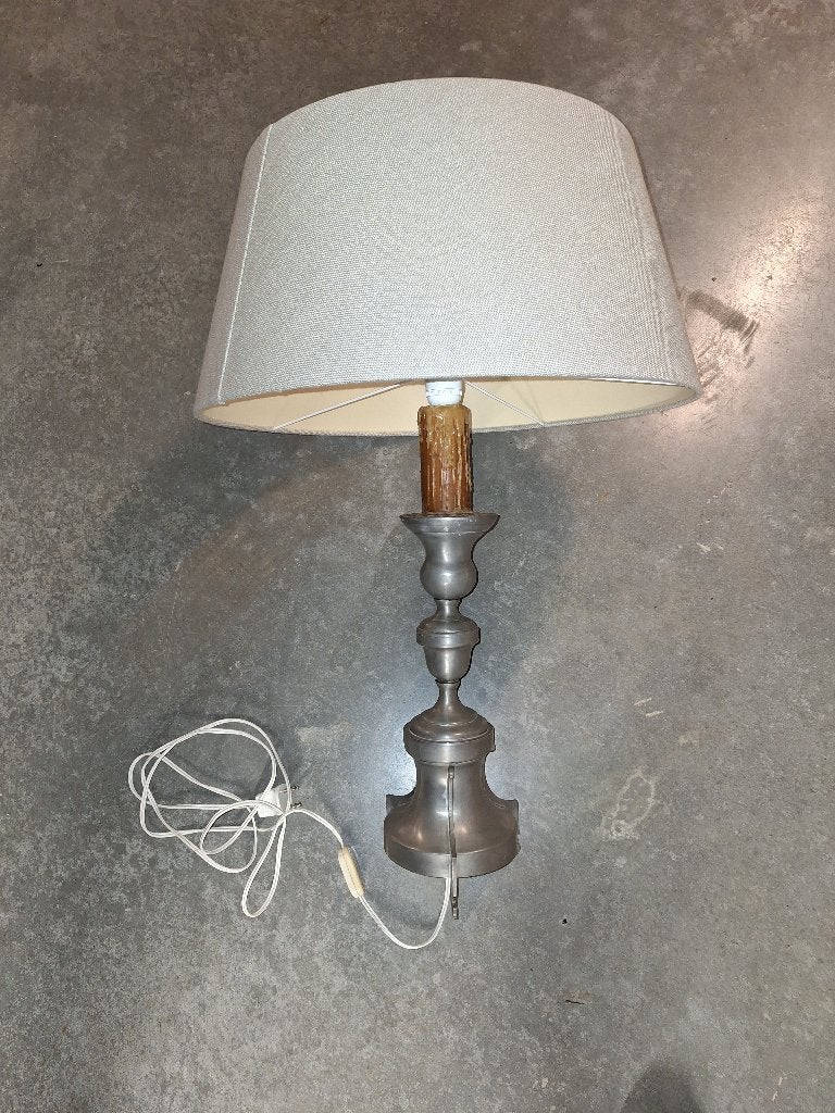 Tinnen schemerlamp, Overige materialen, Overige merken, Zo goed als nieuw, Zilver