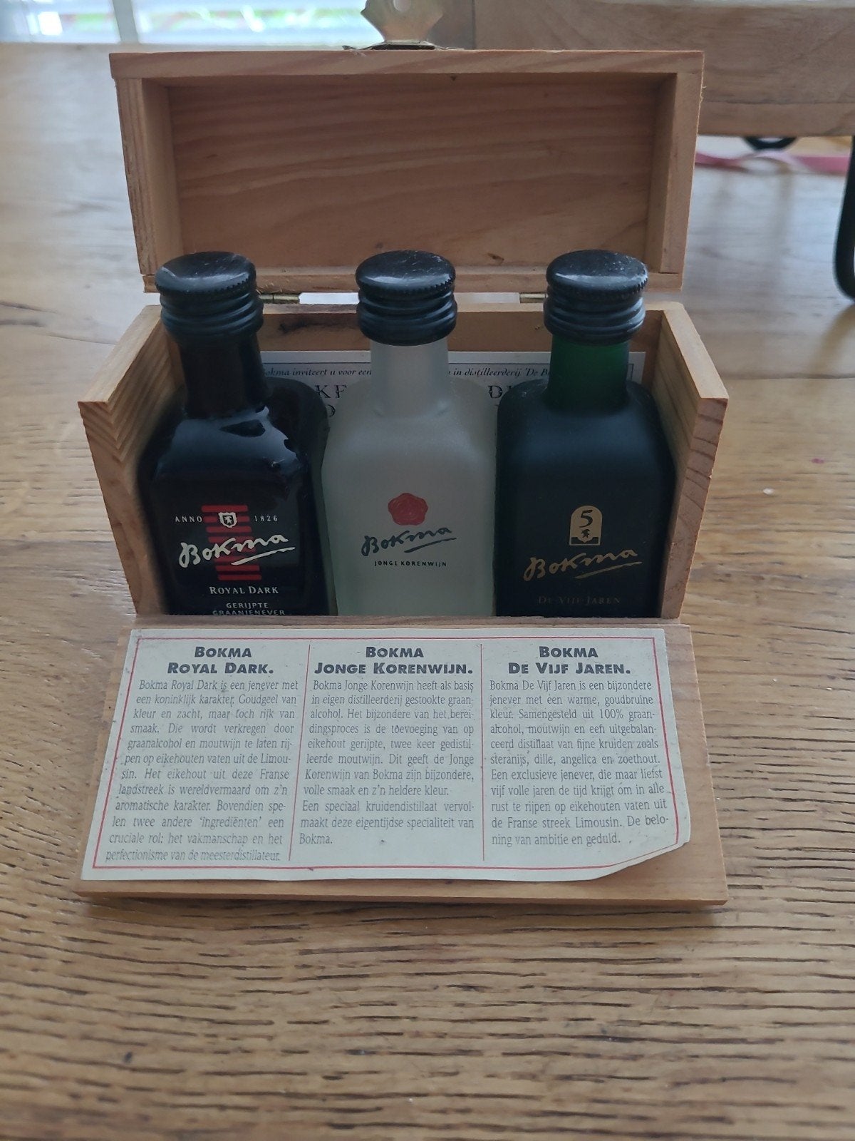 Bokma Jenever Proeverij Set in Houten Kistje, Ophalen of Verzenden, Zo goed als nieuw