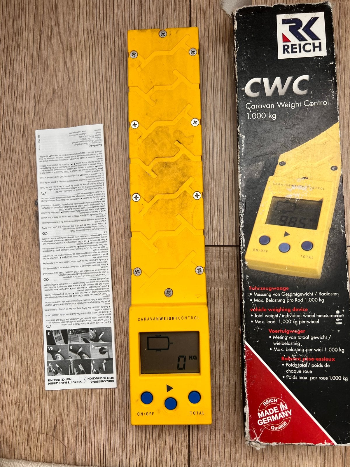 Reich CWC Caravan Weegschaal - 1000kg per wiel, Caravans en Kamperen, Ophalen, Gebruikt
