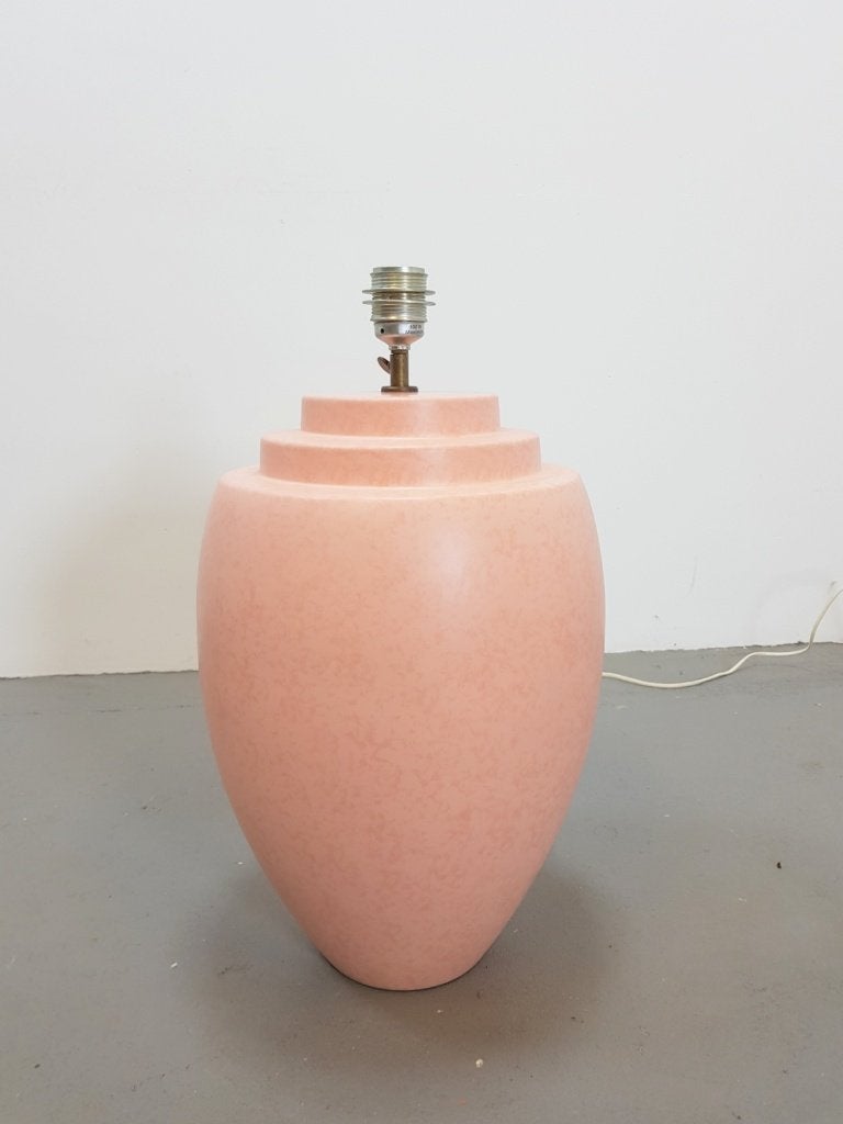 Xl Vintage Robert Kostka tafellamp roze Keramiek France '80, Steen/keramiek, Vintage, Ophalen of Verzenden, Zo goed als nieuw