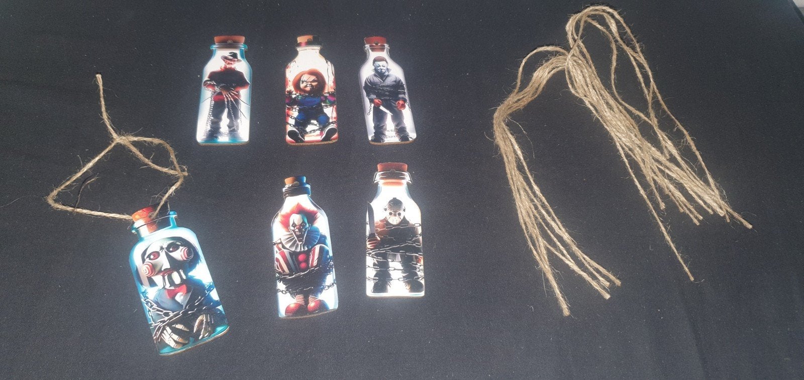 houten griezel figuren voor in de kerstboom  6 stuks, Ophalen of Verzenden
