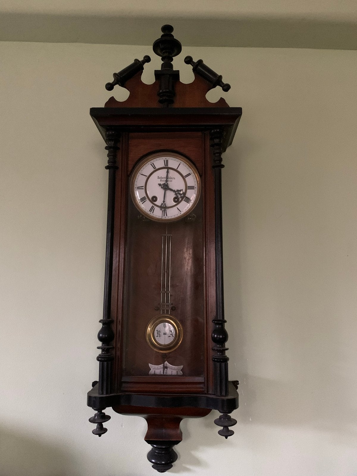 Antieke Regulateur Klok Robert Ahlers Hannover ca. 1900, Ophalen