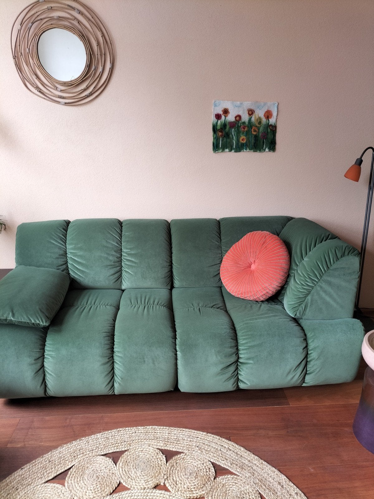 HK living wave couch, modulaire bank groen, Ophalen, Zo goed als nieuw, Tweepersoons, Stof