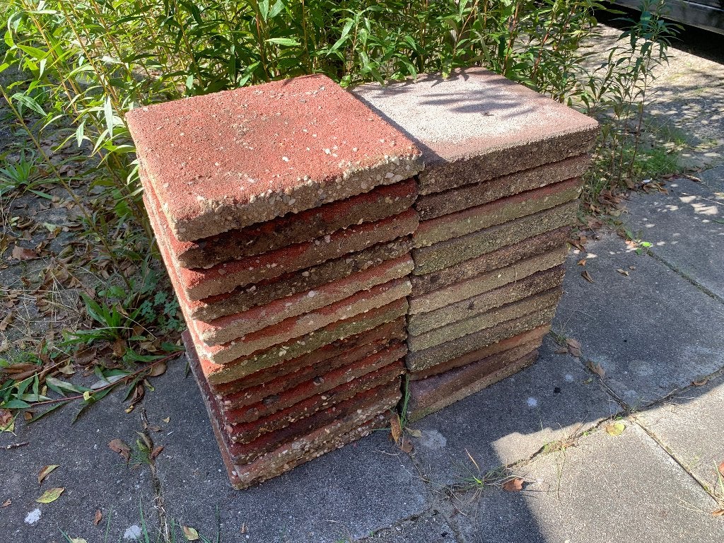 oude rode plavuizen (vintage-look), Ophalen, Gebruikt, Steen of Klei, Minder dan 50 cm