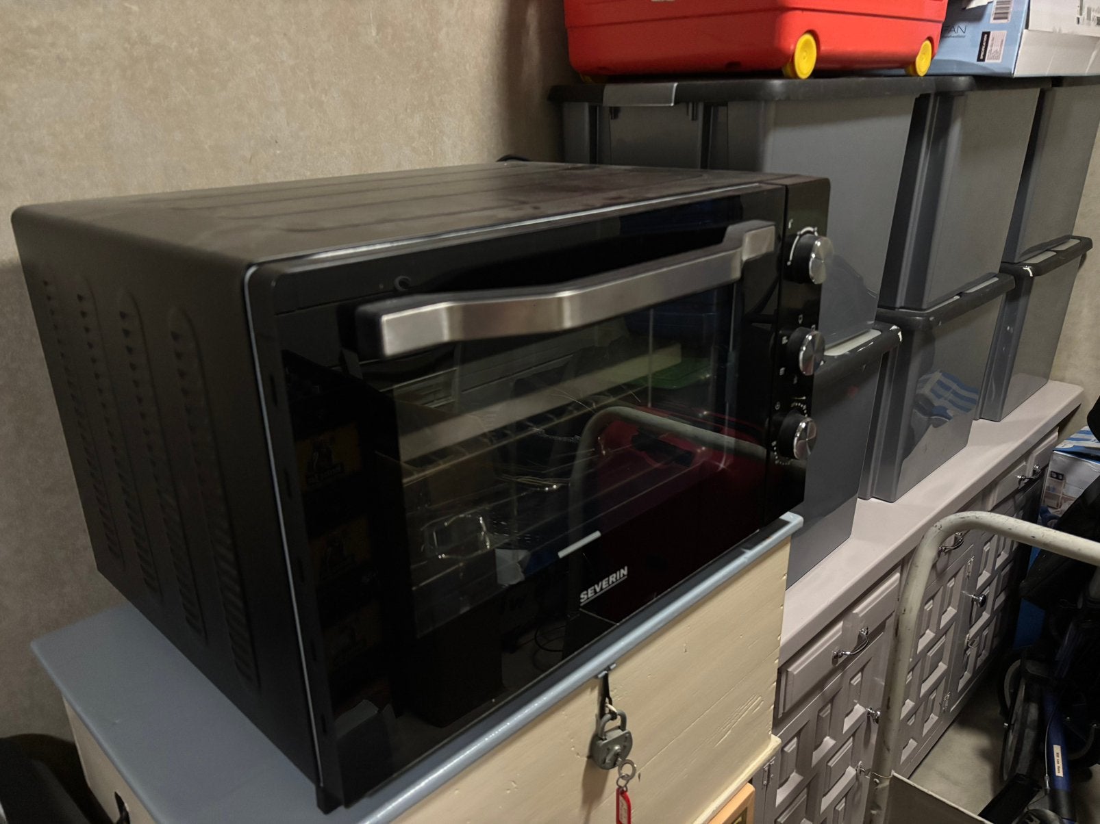 Severin 60 liter  TO 2066 oven met grill en draaispit, Ophalen, 45 tot 50 cm, Hete lucht, Zo goed als nieuw