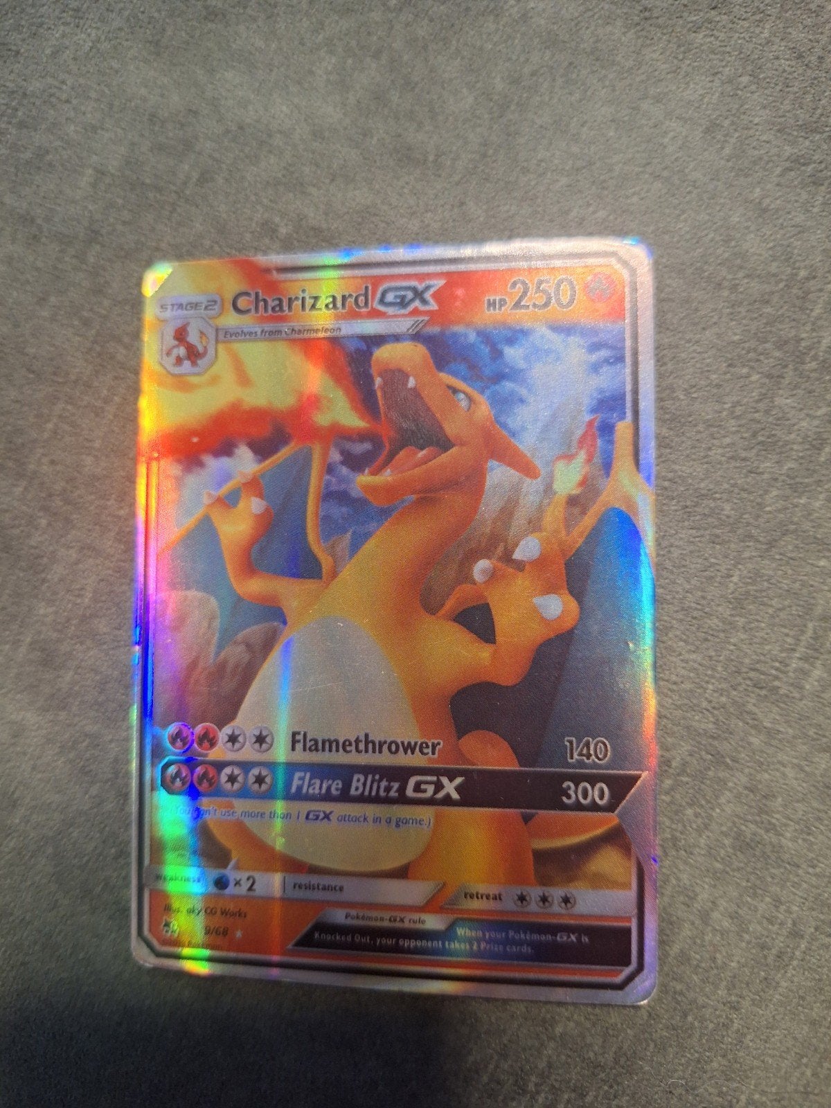 Charizard GX Pokémon kaart - Foil - Zo goed als nieuw, Ophalen of Verzenden, Zo goed als nieuw, Losse kaart, Foil