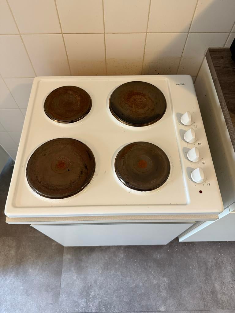 ETNA KEV158WIT Vrijstaande Elektrische Kookplaat Wit, Ophalen, Gebruikt, 4 kookzones, Vrijstaand
