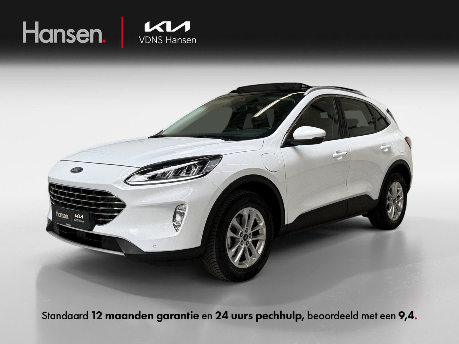 Ford Kuga 2.5 PHEV Titanium I Panoramadak I Stoelverwarming, Auto's, Gebruikt, 4 cilinders, Wit, Plug-in hybride