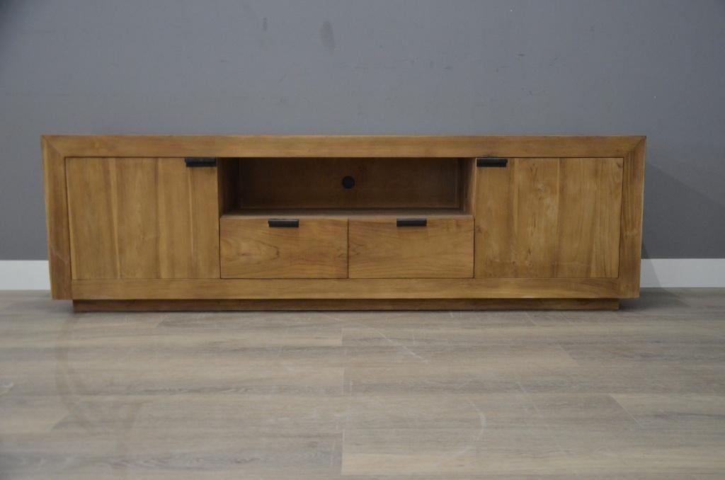Tv meubel Manhattan 200 cm, Verzenden, 150 tot 200 cm, Teakhout, Nieuw