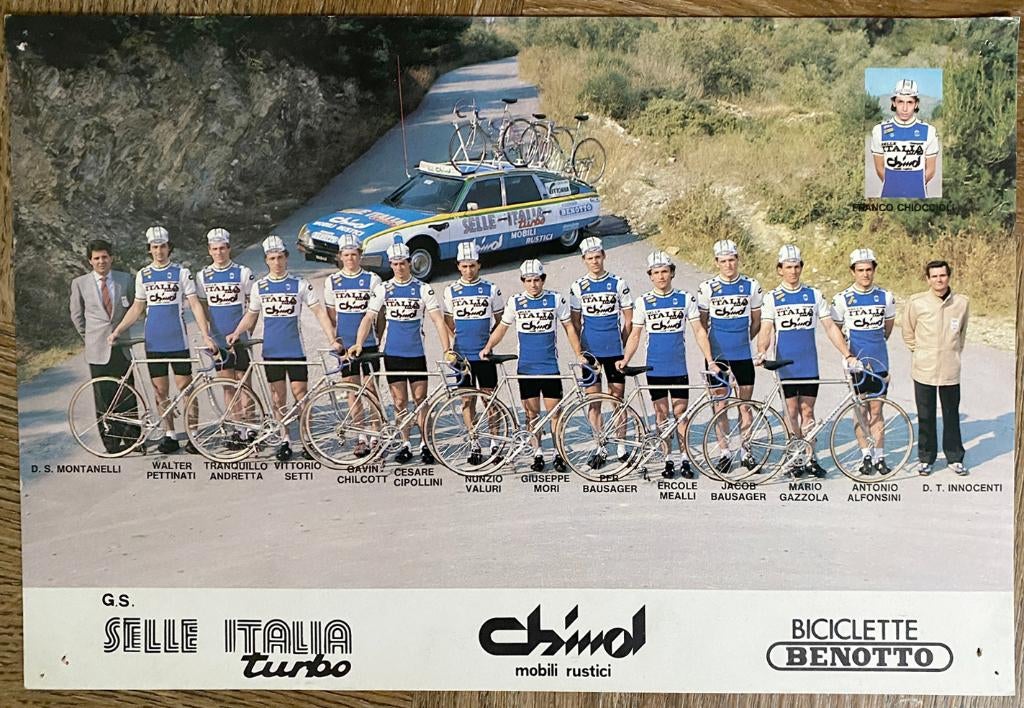 Wielrennen originele fotokaart SELLE ITALIA - CHINOL 1983, Ophalen of Verzenden, Overige typen