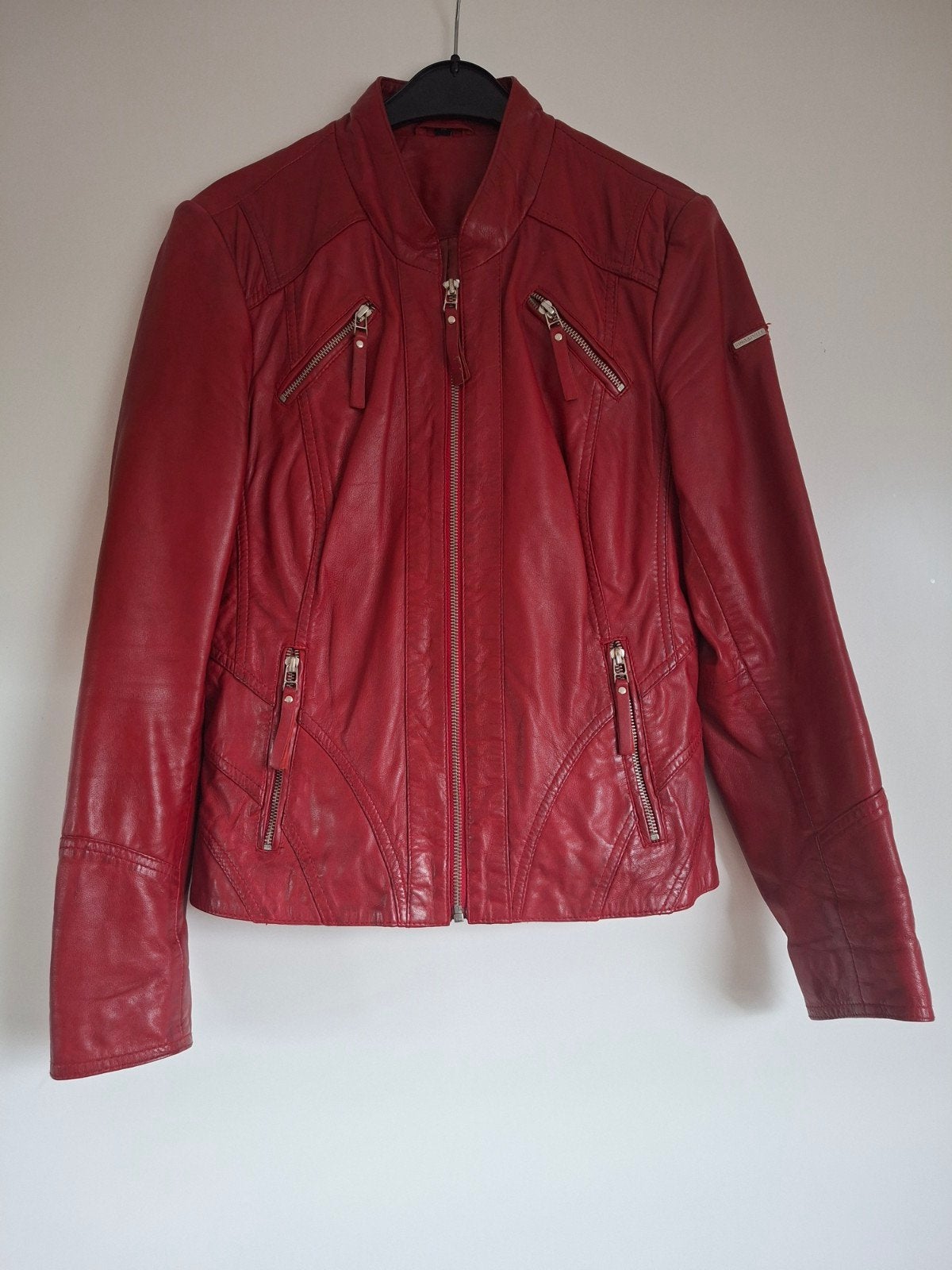 Rood leren jasje | Rino & Pelle | maat 38/M, Kleding | Dames, Maat 38/40 (M), Ophalen of Verzenden, Zo goed als nieuw, Rood