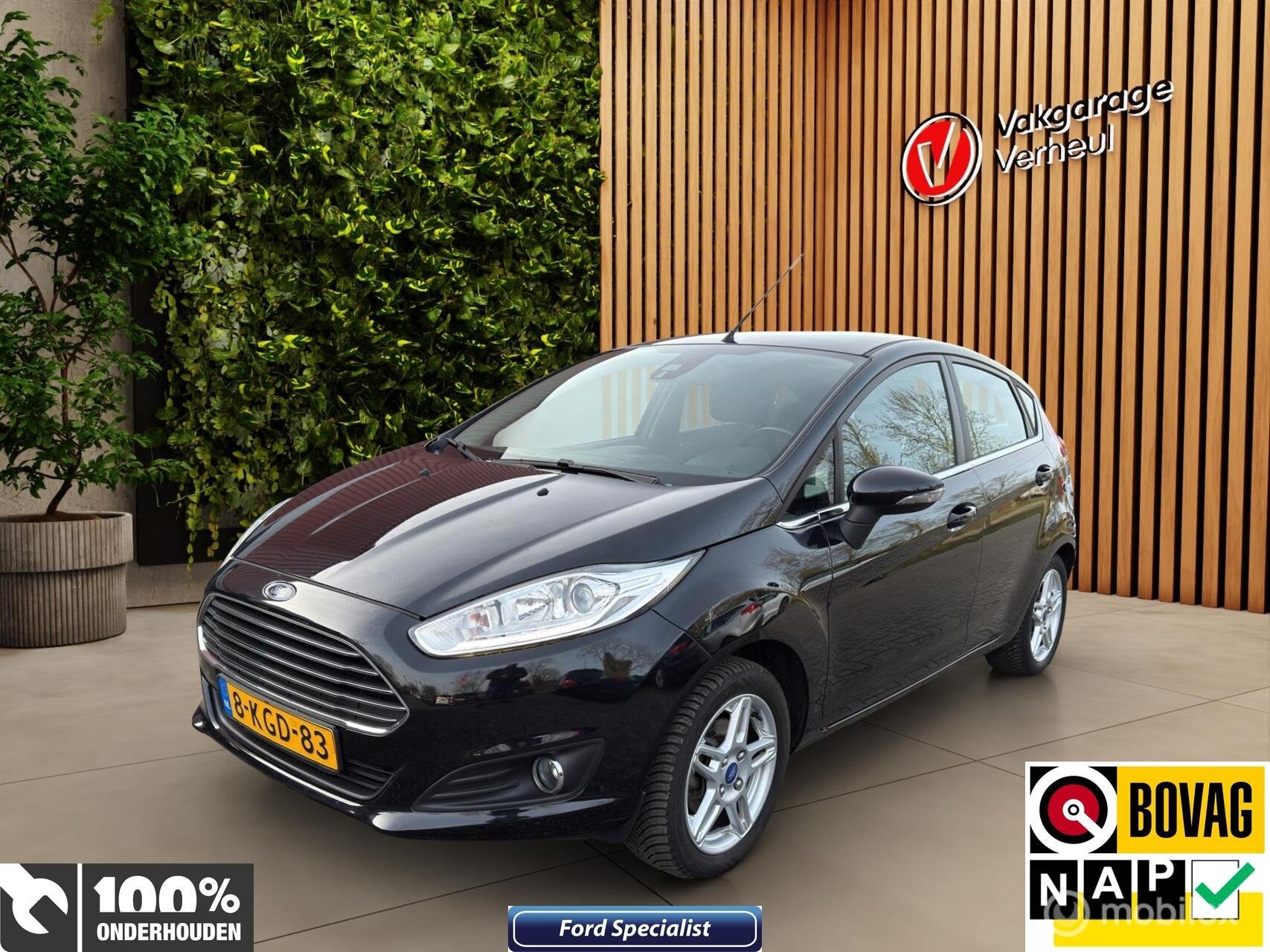 Ford Fiesta 1.0 EcoBoost Titanium 101PK ✅5Drs ✅Boekjes, Auto's, Euro 5, 101 pk, Met garantie (alle), Origineel Nederlands