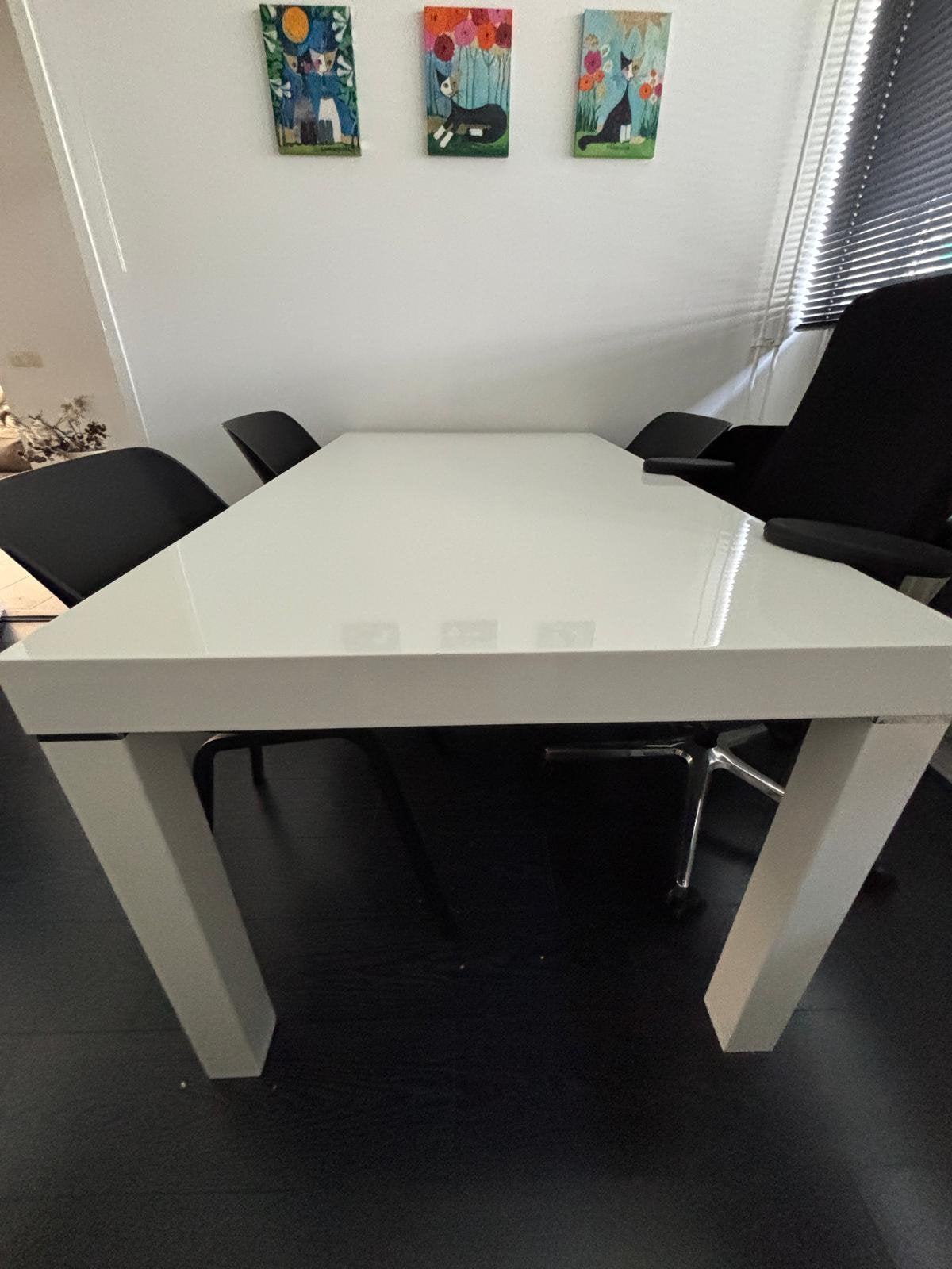 Witte eettafel, Ophalen, Gebruikt, Rechthoekig, 50 tot 100 cm