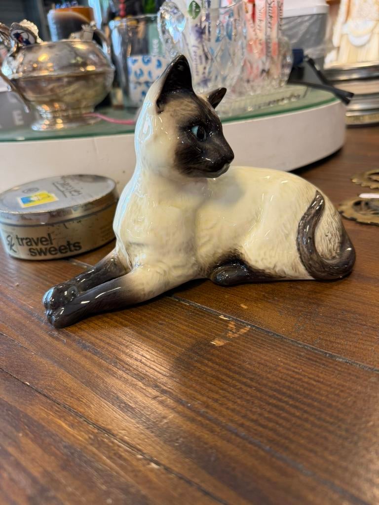 1558 Siamese Cat - Vintage Porcelain Figurine, Verzamelen, Beelden en Beeldjes, Ophalen of Verzenden