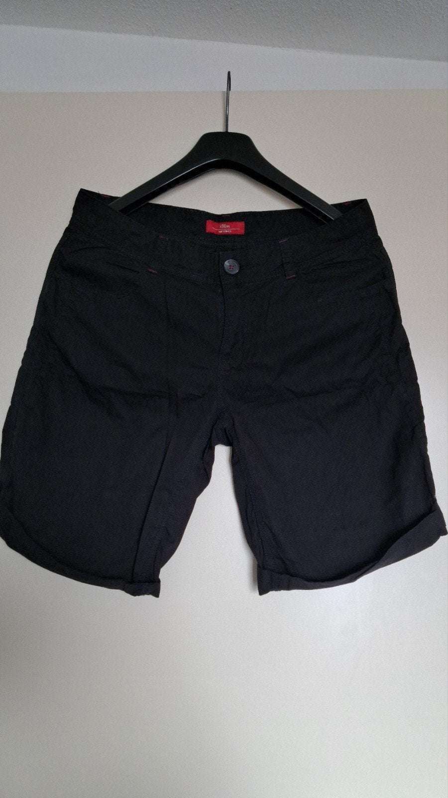 S.Oliver Zwarte Korte Broek - Smart Bermuda, Maat 38/40 (M), Kort, Zwart, Ophalen of Verzenden