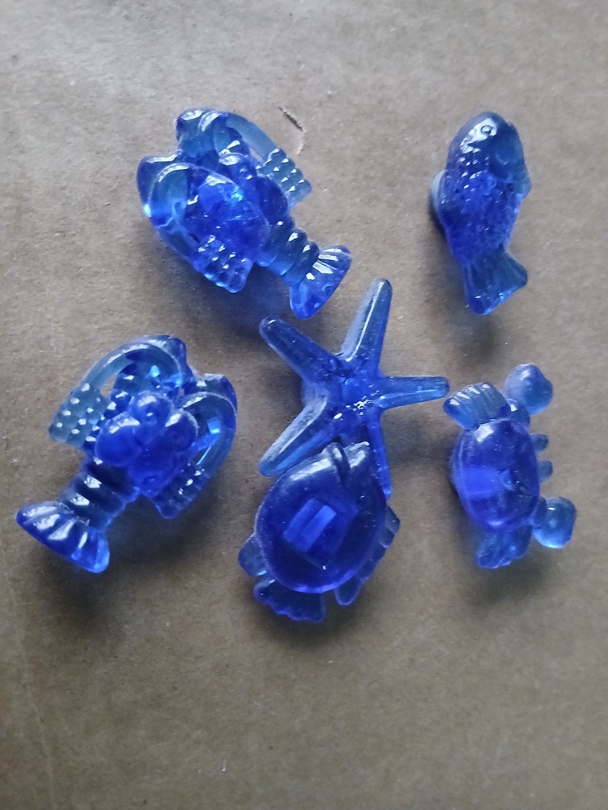 Leuke blauwe zeefiguren magneetjes, Ophalen of Verzenden, Gebruikt, Overige soorten, Beeldje of Figuurtje