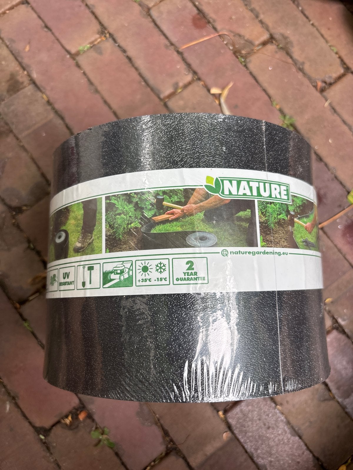 Nature Borderrol 15 cm x 10 m - Zwart gerecycled PE, Ophalen, Kunststof, 100 tot 200 cm, Nieuw