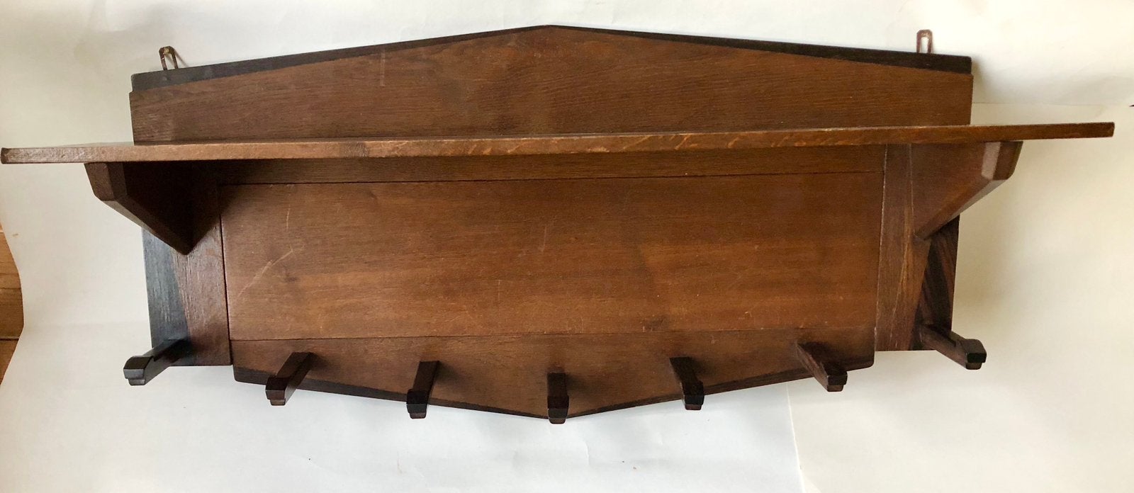 Amsterdamse school wandkapstok 1920, Gebruikt, Minder dan 100 cm, Hout, Ophalen