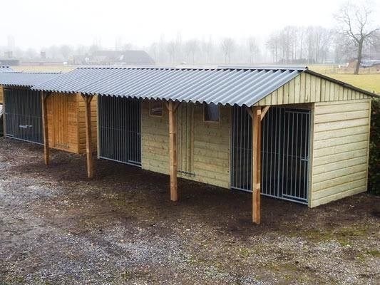 Hondenkennel 'Max' met tuinhuis-opslag, Dieren en Toebehoren, Hondenhokken, Ophalen, Nieuw, 110 cm of meer, 100 cm of meer