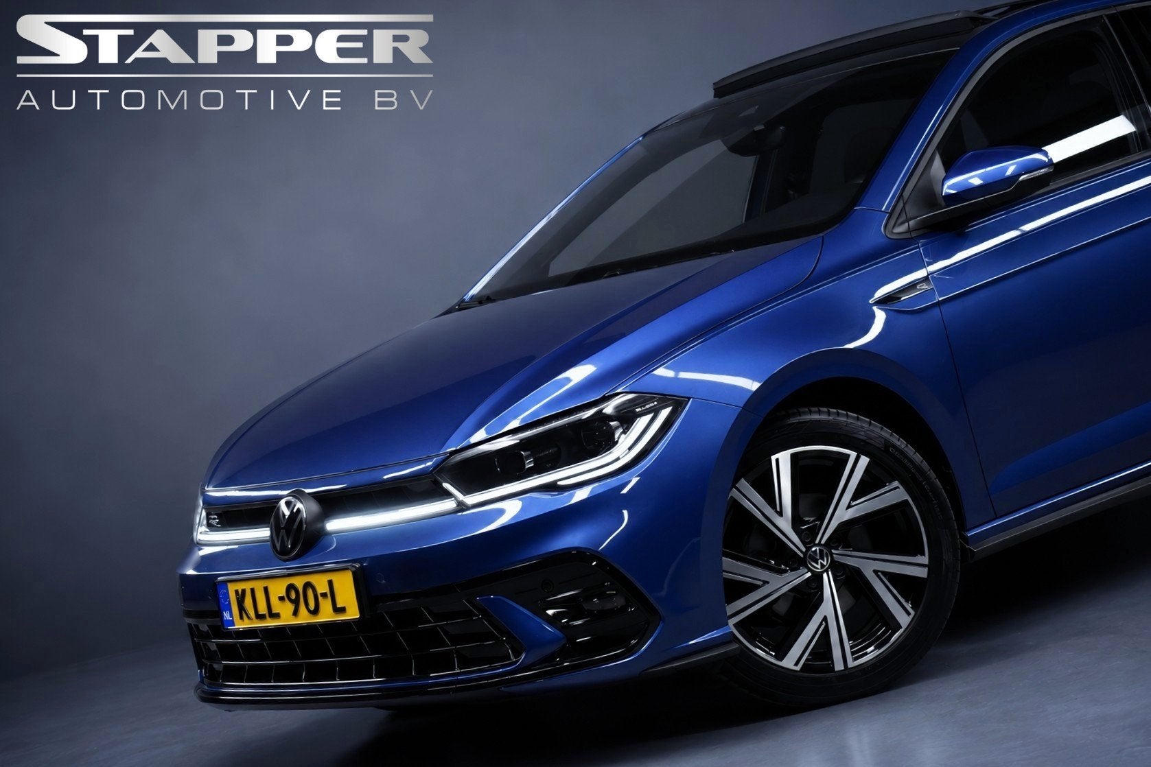 Volkswagen Polo 1.0 TSI 110pk Automaat 3x R-Line 1e Eig. Pan, Gebruikt, Blauw, Leder en Stof, Bedrijf
