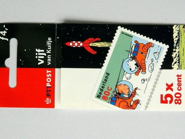 PTTPOST - vijf van Kuifje, Ophalen of Verzenden, Kuifje, Zo goed als nieuw, Beeldje of Figuurtje