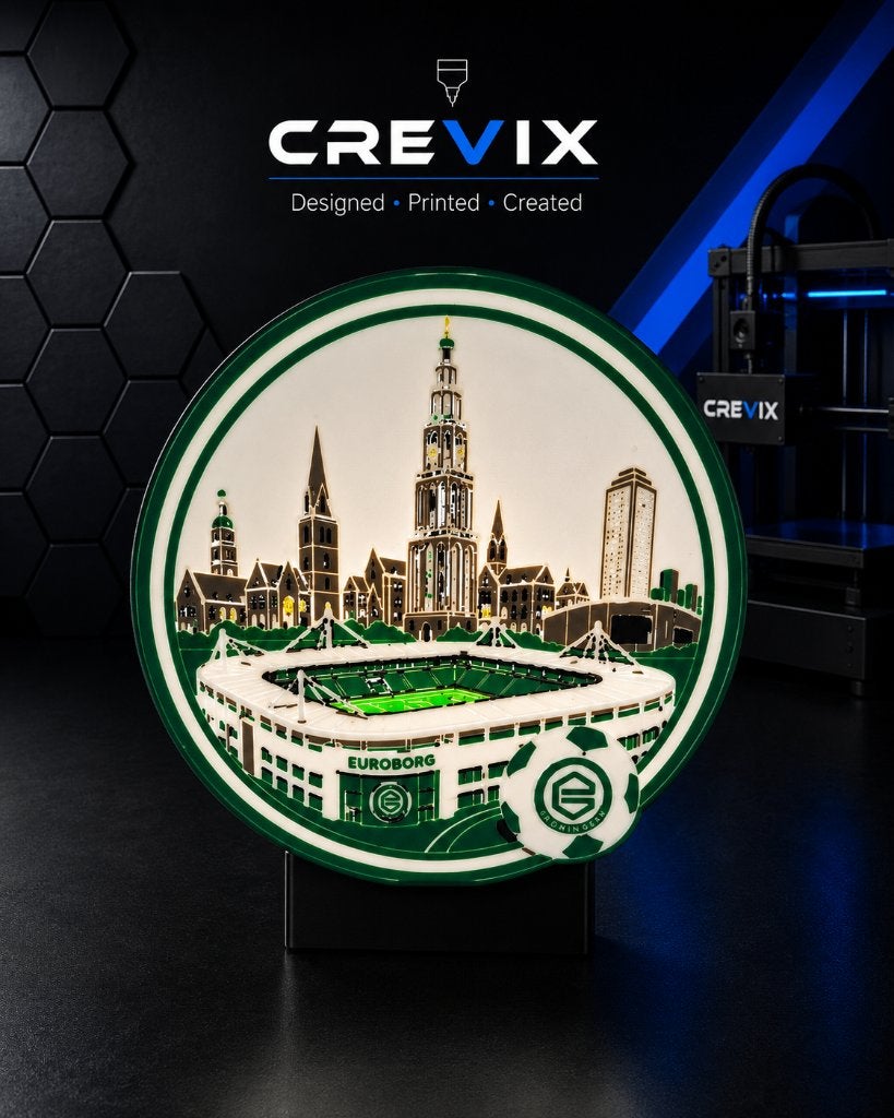 3D Groningen lamp – Euroborg & skyline – groen wit, Maat XL, Ophalen of Verzenden, Nieuw, Overige typen
