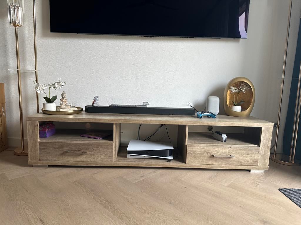 Modern TV-meubel 190x40x40 cm - Houtlook, 150 tot 200 cm, Ophalen of Verzenden, Zo goed als nieuw, Minder dan 100 cm
