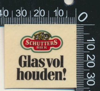 Sticker: Schutters Bier - Glas vol houden, Ophalen of Verzenden, Zo goed als nieuw, Bedrijf of Vereniging
