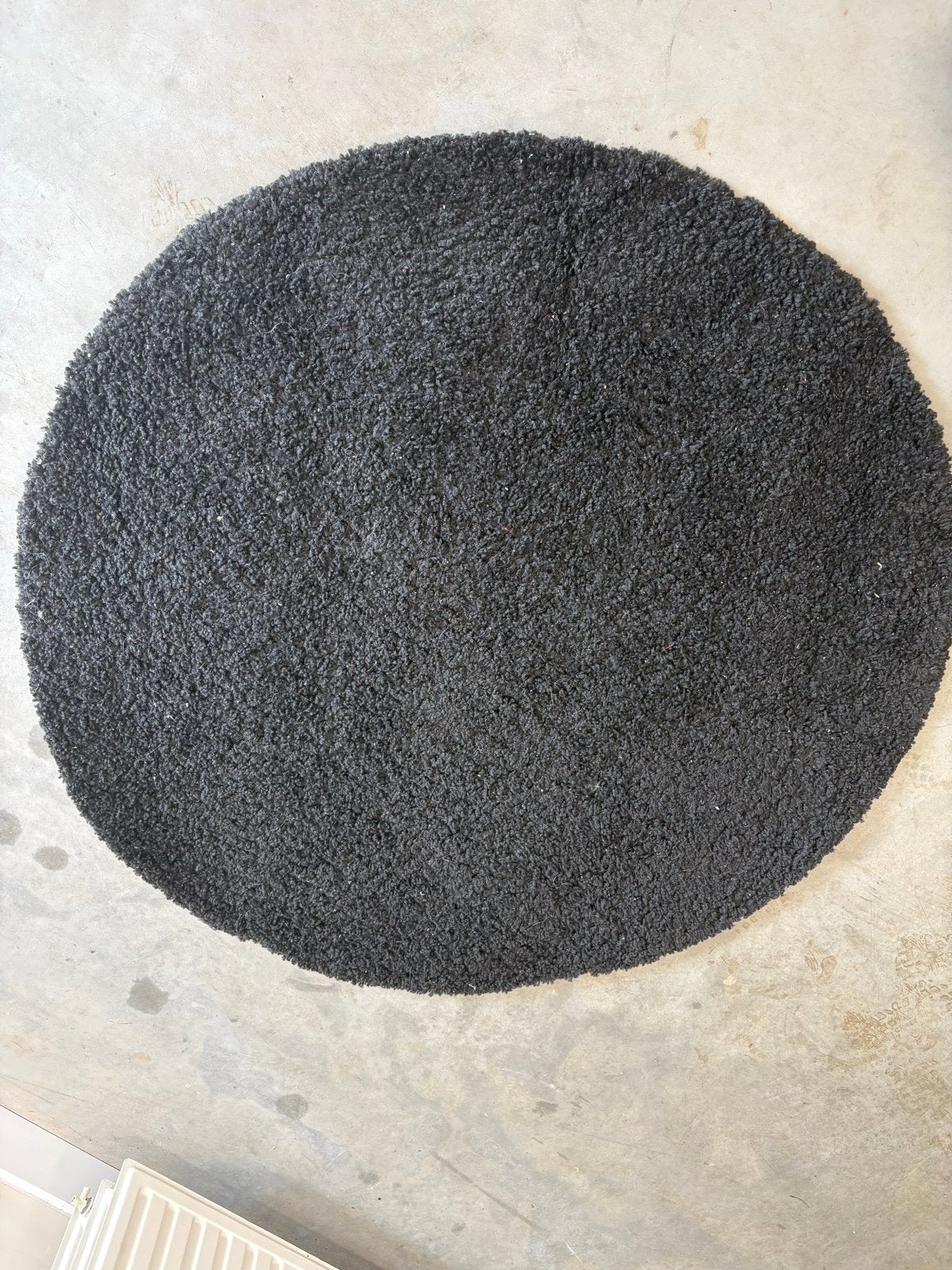 Rond zwart vloerkleed Loca Shaggy 120x120 cm, Gebruikt, 100 tot 150 cm, Zwart, Rond