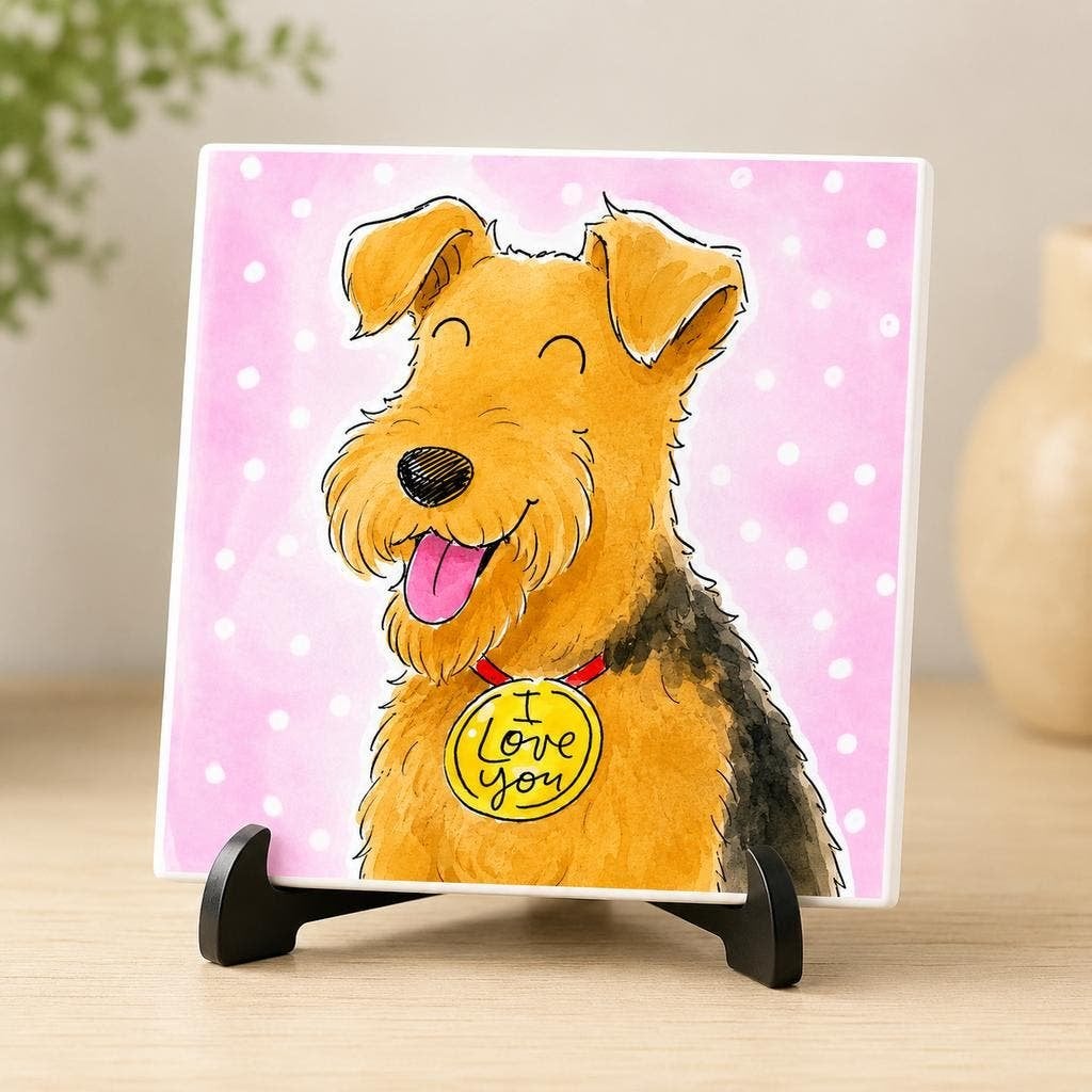 Airedale Terrier Tegel - Blond Stijl, Dieren en Toebehoren, Verzenden, Nieuw