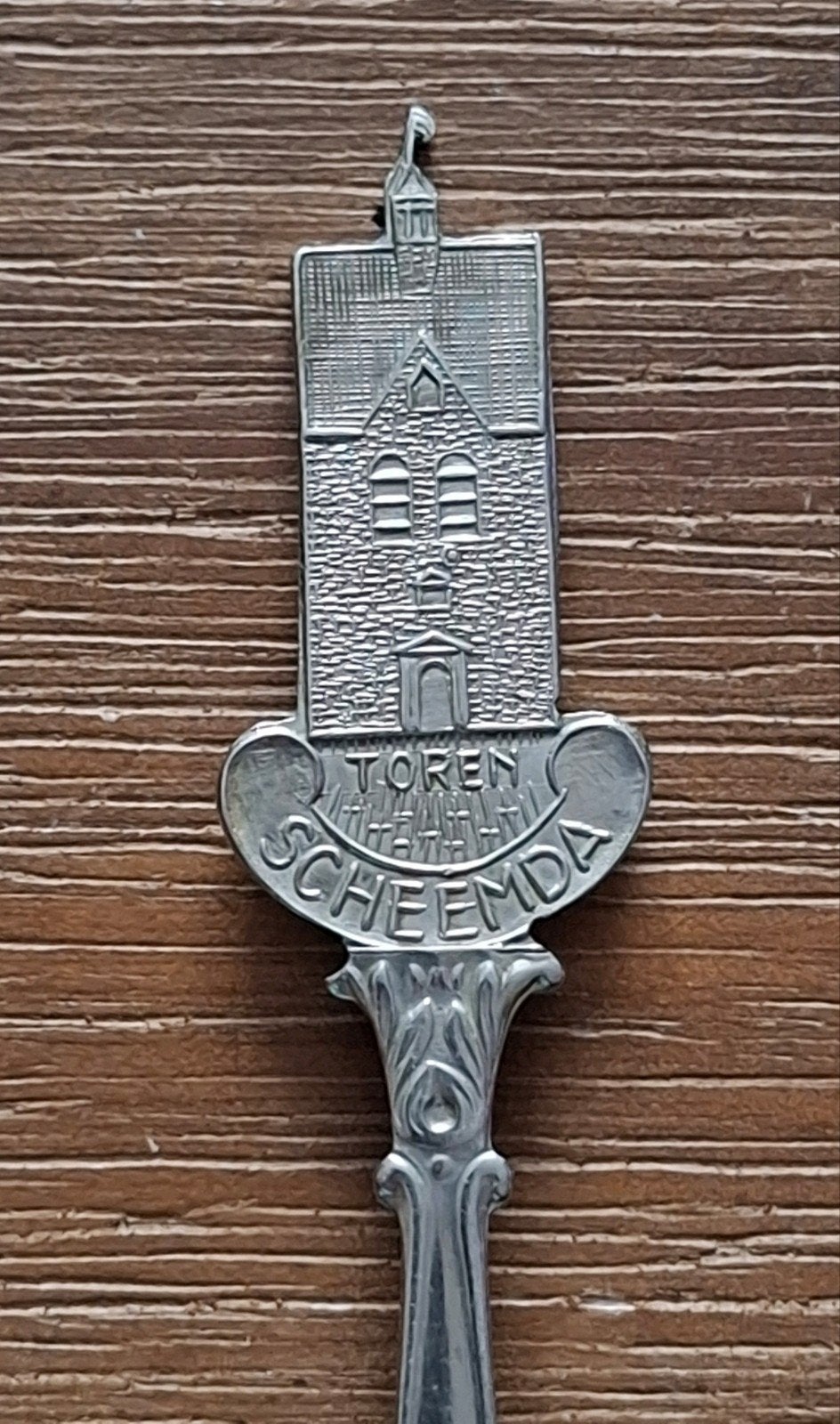 Oud verzilverd lepeltje Toren Scheemda, Ophalen of Verzenden