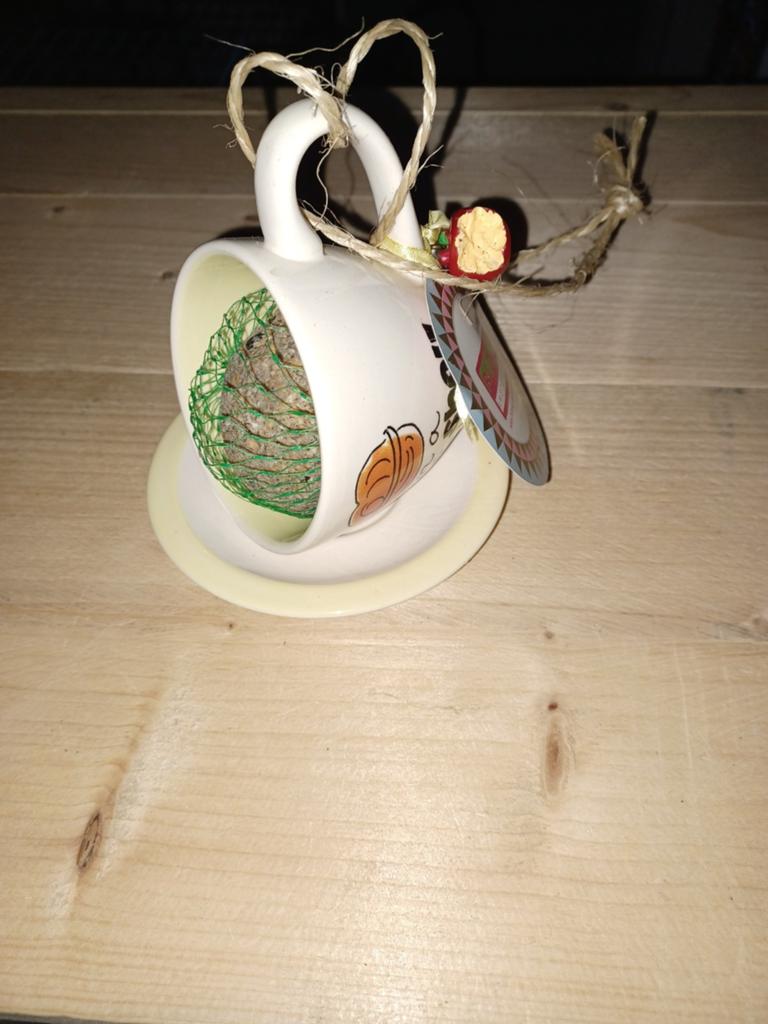 Blond kop en schotel mezenbol, Huis en Inrichting, Ophalen of Verzenden, Nieuw, Aardewerk, Kop(pen) en/of Schotel(s)